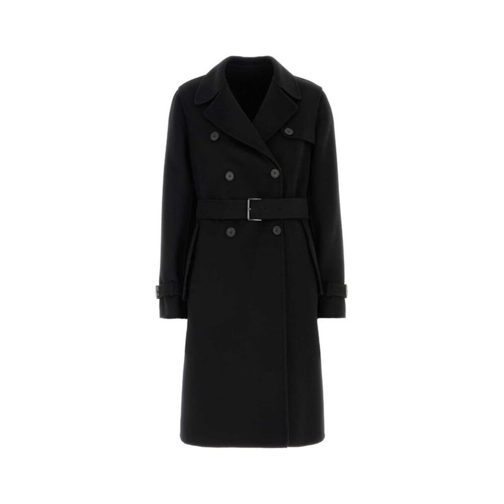 Fendi Women Black Wool Blend Coat